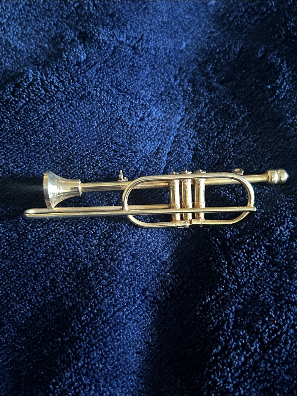 Gold Trumpet Brooch Pin - Women's Jewelry